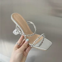 zarz high heels women 2022 luxury brand sandals summer square toe fashion rhinestone party sandals slippers elegant woman shoes