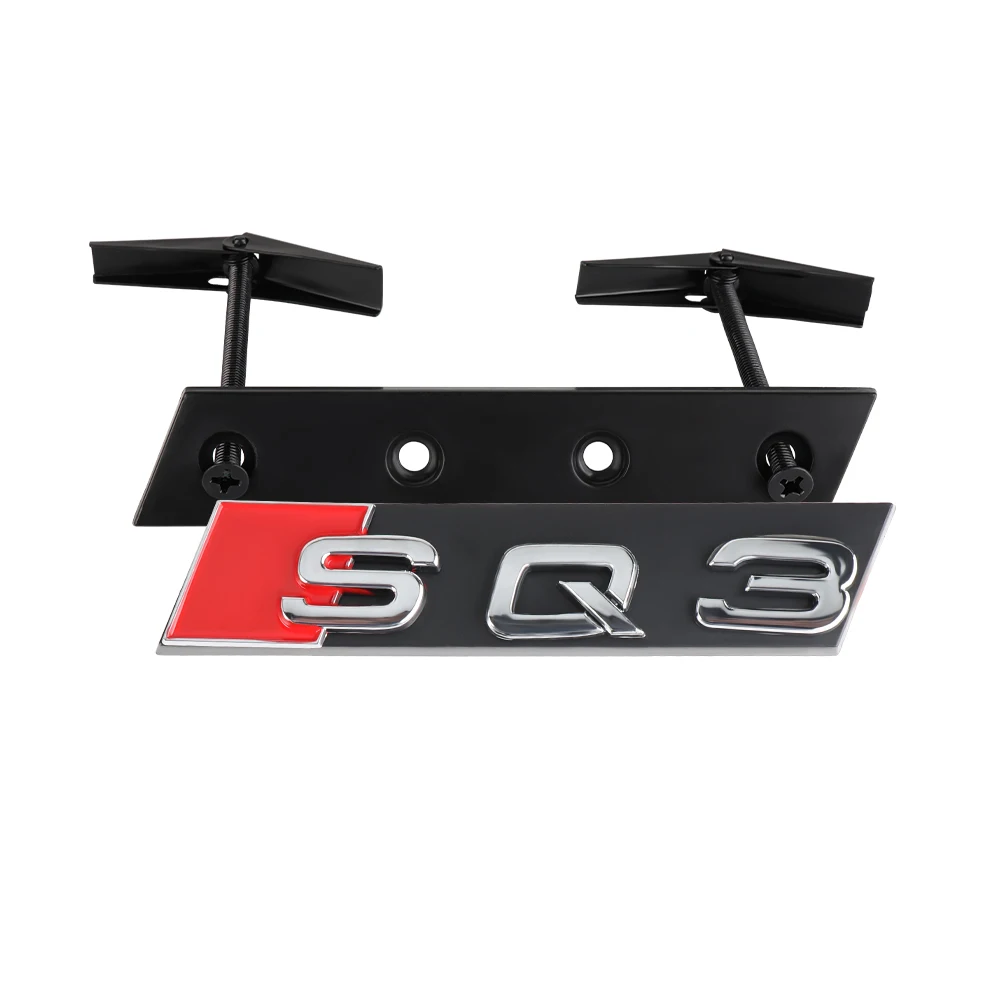 

3D ABS хром черный логотип гриль значок автомобиля передняя решетка эмблема декоративные аксессуары для Audi RSQ3 RSQ4 RSQ5 RSQ6 SQ3 SQ4 SQ5 SQ6 SQ7