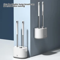wall hanging tpr toilet brush with holder set silicone bristles for floor bathroom cleaning clean corner protect the toilet