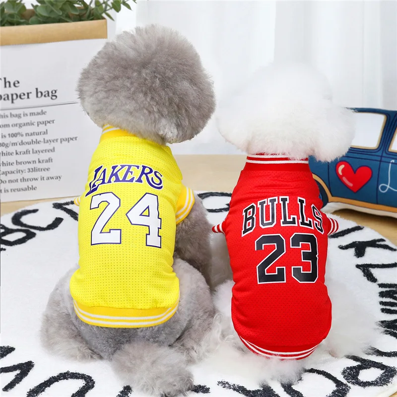 

Dog Clothes Mesh Pet Vest T-Shirt Clothing for Puppy Chihuahua Bichon Teddy Pug Breathable Pet Dog Basketball T-Shirt