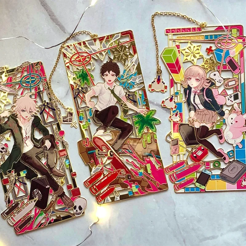 

Аниме Danganronpa Dangan Ronpa Komaeda Nagito Hinata Hajime Kokichi Oma Cosplay ажурная металлическая Закладка Подвеска Брелок Лидер продаж