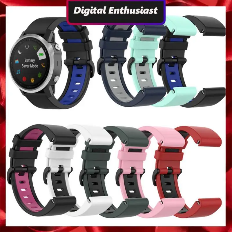 

Dual Color Silicone Watchband Sweat-proof Fashion Replacement Strap Replacement Soft Watch Bracelet For Garmin Fenix7s Air Hole