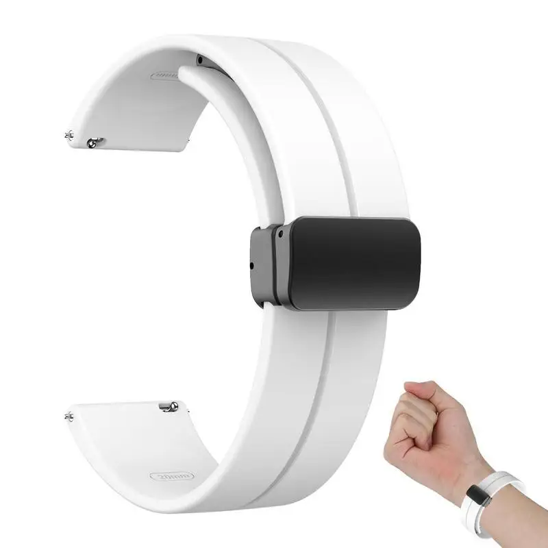 

Ремешок для часов 20 мм, магнитный быстросъемный ремешок для часов, силиконовый регулируемый ремешок для смарт-часов, сменный универсальный для большинства часов