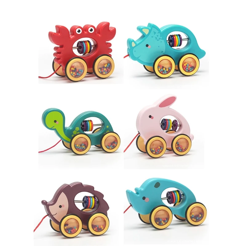 

Kindergarten Baby Puzzle Toy Pull Along Rolling Animal Toy Pull Toys for Toddlers Children's Drag Toy for Kids Toddlers