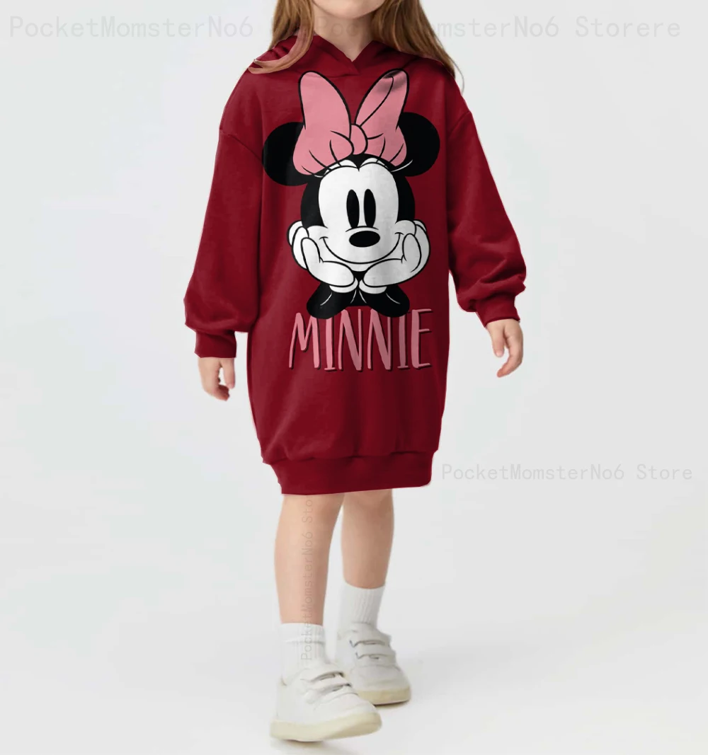 Осенне-зимний свитер с принтом Микки Мауса и Минни Диснея детское платье