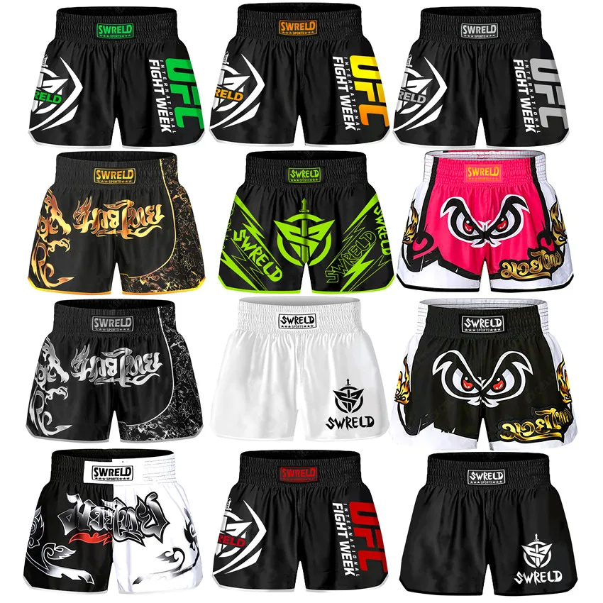 

2022 Boxing Shorts Muay Thai Kick Boxing Boxer Trunks MMA Men Fight BJJ Grappling Sportswear Cheap Boxing Short Pant Wholesale
