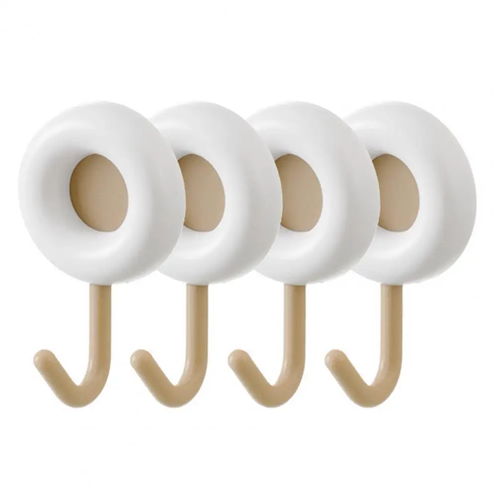 

Multi-Purpose Hooks 4Pcs Wall Hooks Punch-free Removable ABS Universal Heavy Duty Bathroom Towel Hanging Hooks Household