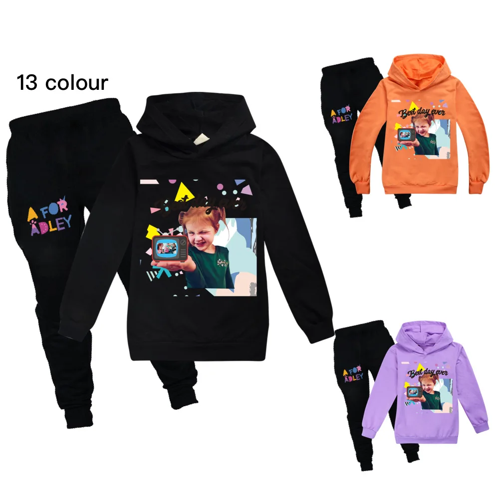 Adley 3t Одежда для девочек осенний детский спортивный костюм хлопковая школьная