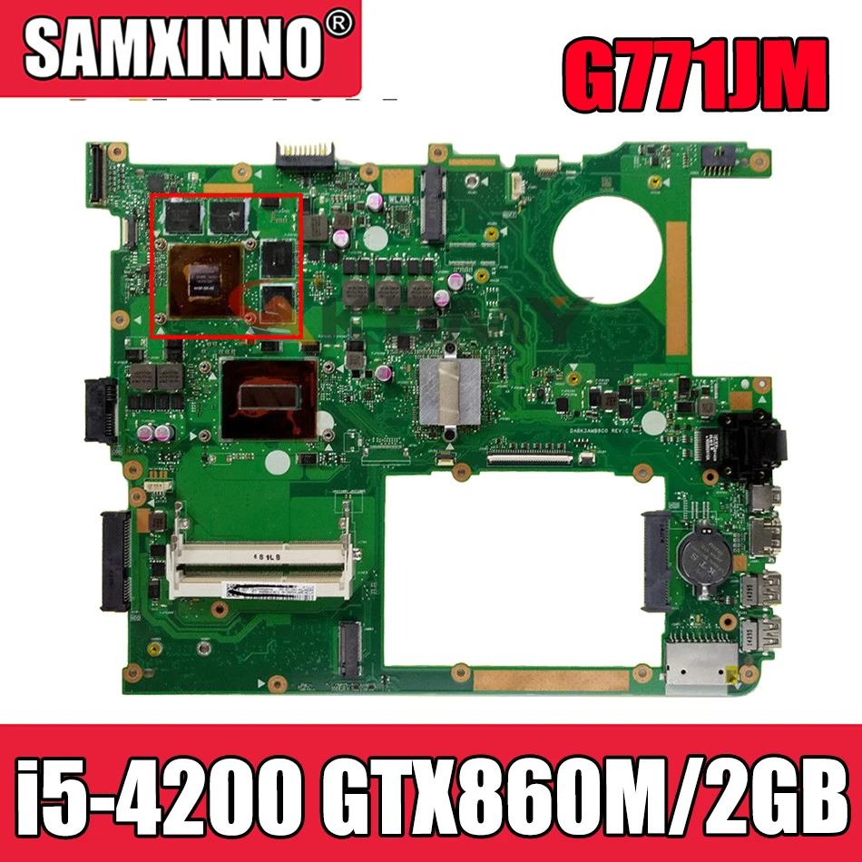 

G771JM LVDS интерфейс HM86 i5-4200 CPU GTX860M/2 ГБ Материнская плата ASUS G771 G771J G7G771JM материнская плата для ноутбука 100% протестирована