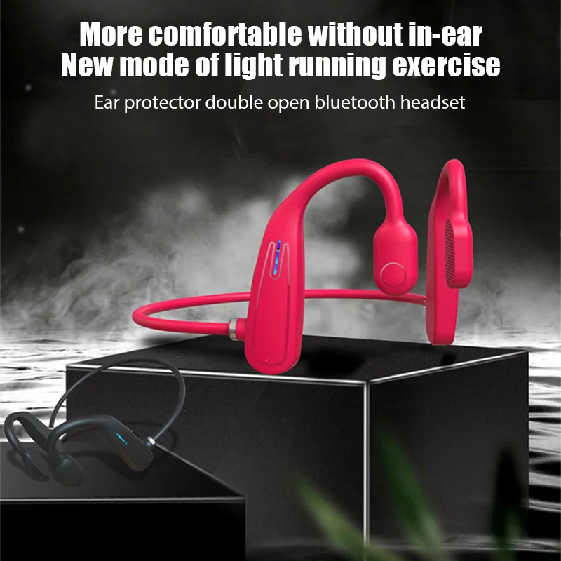 Купи New Fone Bluetooth Earphones Sound Conduction Earbuds Wireless Headphones with Microphone Wireless Bluetooth Headset Not Bone за 503 рублей в магазине AliExpress