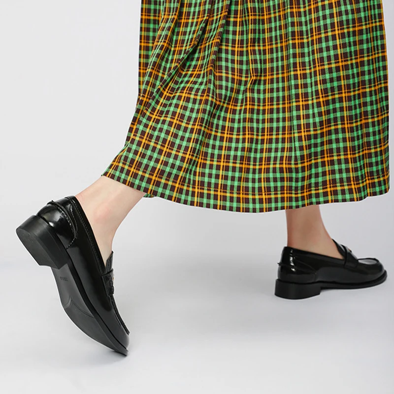 Loafers Women 2023 New Arrival Slip on Gold Coin Deco Round Toe Oxford Shoes 2.5cm Heel Office Lady Flats