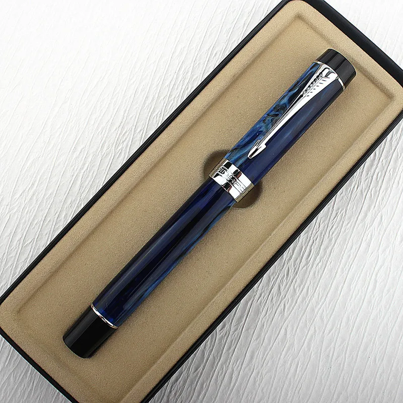 

Jinhao 100 Fountain Pen Beautiful Gift Pen EF/F/M/Bent Nib Converter Writing Office School Ink Pen, Galaxy Blue Acrylic