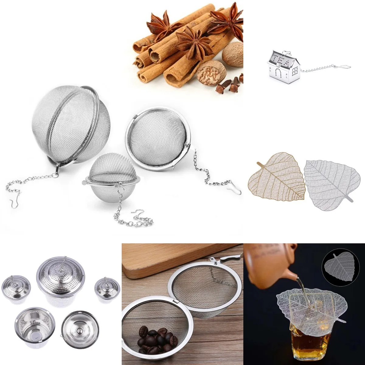 

304 tea ball stainless steel Seasoning Spice ball Basket flavor Bag Hot pot taste Halogen box Bag Soup Taste Box strainer basket