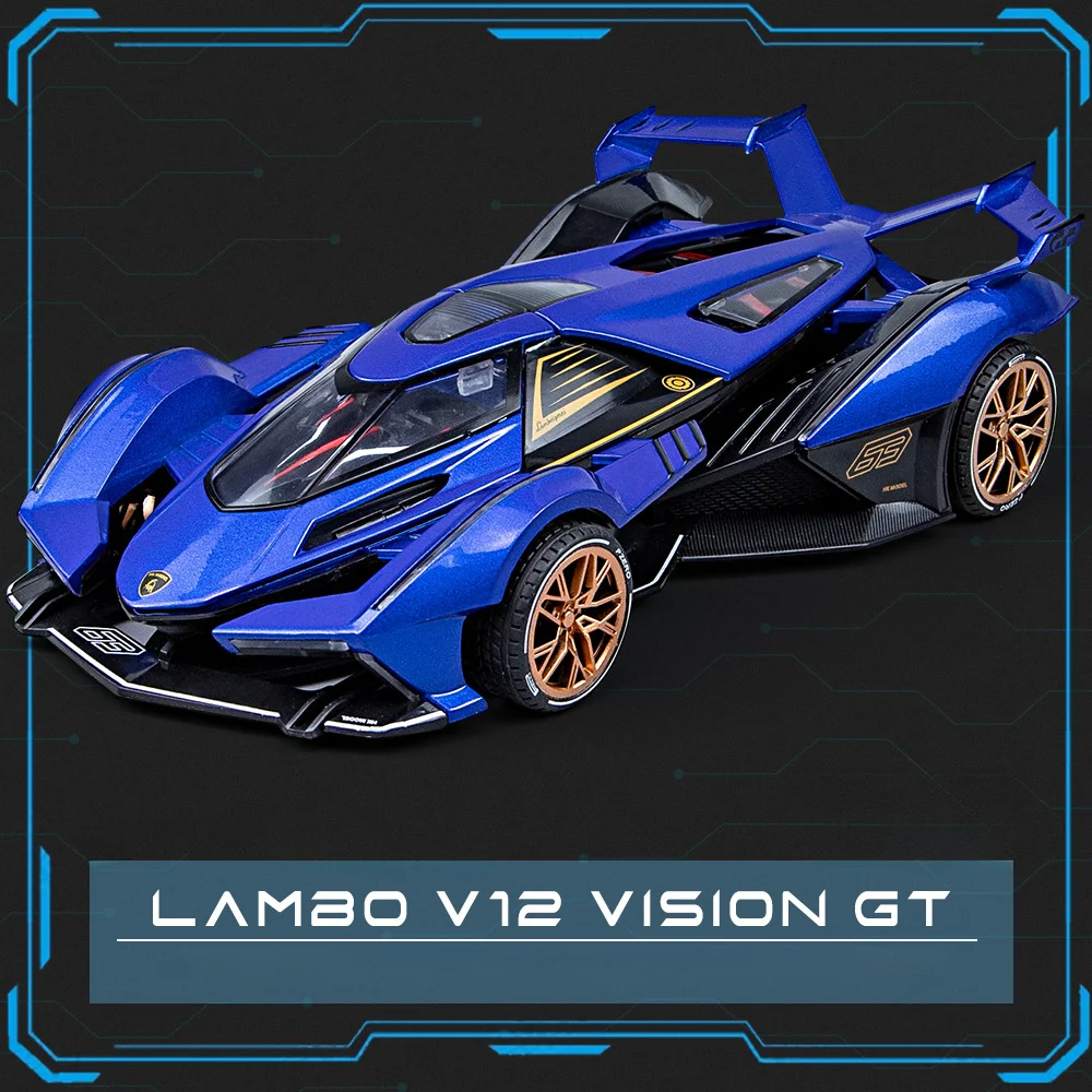 1:24 Lamborghini V12 VISION GT литой автомобиль из сплава со звуком и фотографией коллекция