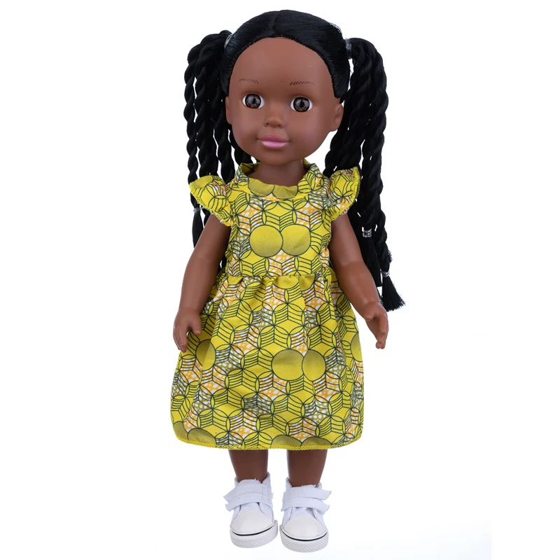 

14 inch/35cm American girl trendy baby pink black long braided doll