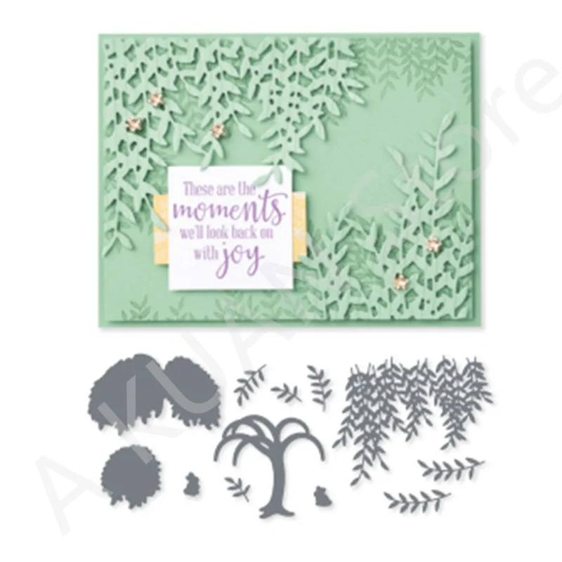 

Willow Tree Metal Cutting Dies And Clear Stamps For DIY Scrapbooking Cards Handmade Embossing Crafts Cutters 2022 New Arrival