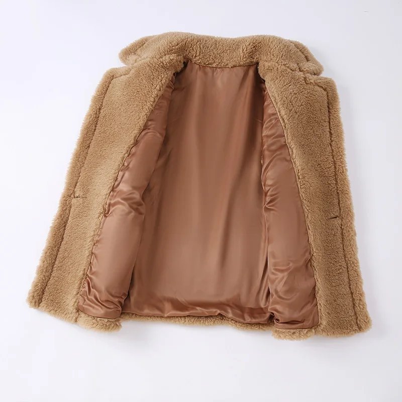 Women Winter Wool Vests 2023 New Arrivals Real Fur Gilet Thick Warm Lady Teddy Vests Alpaca Sleeveless Waistcoat S5066 enlarge