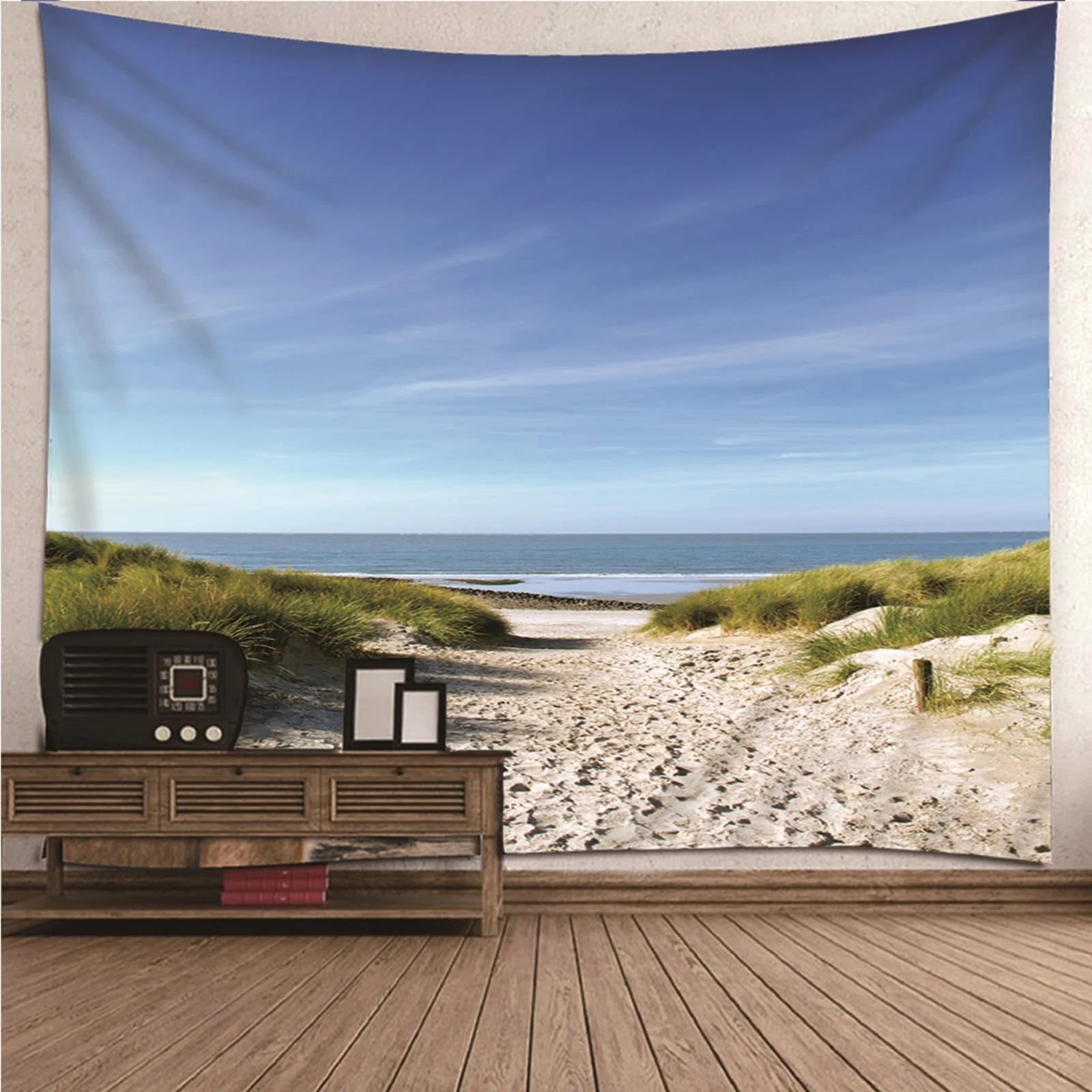 

Tapestry Curtains Wall Tapestry Painting natural scenery Sky Ocean Beach Wall Hanging Blanket Dorm Art Decor Covering