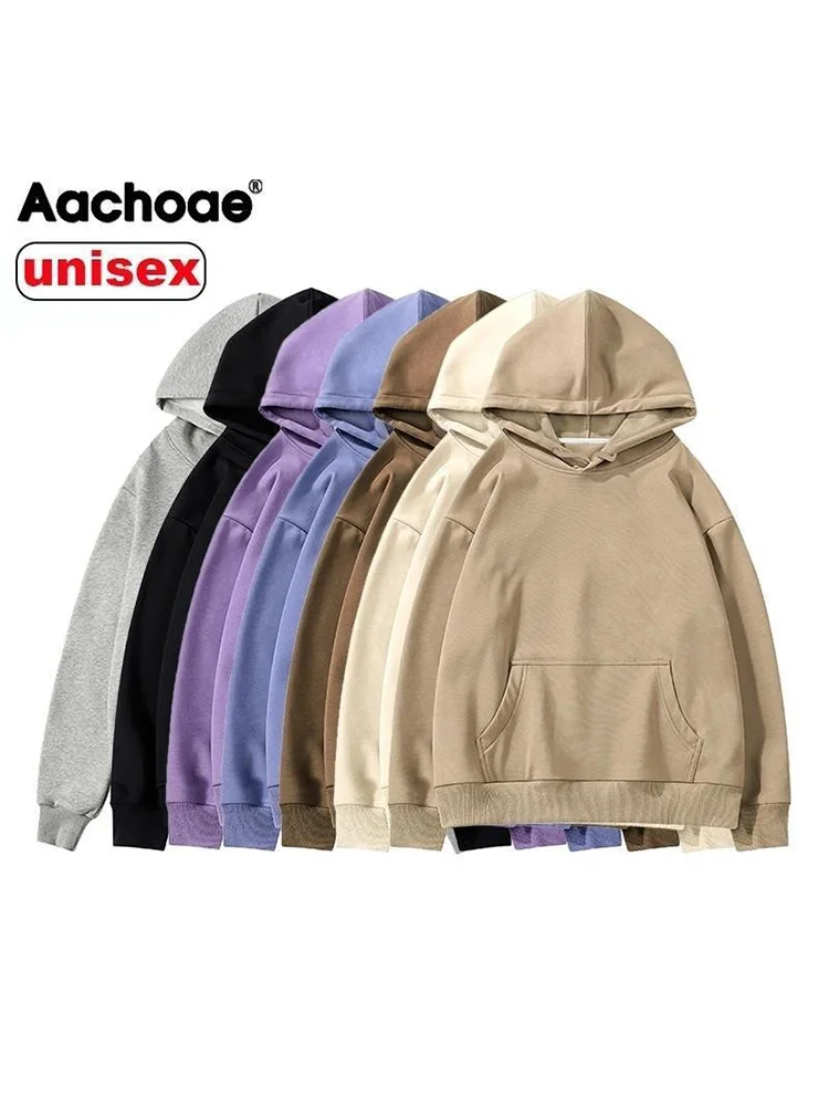 

Aachoae Women Couple Hoodies Sweatshirt Fleece 100% Cotton Tracksuit Sports Sweatshirt 2023 Winter Japanese Casual Loose Jumper