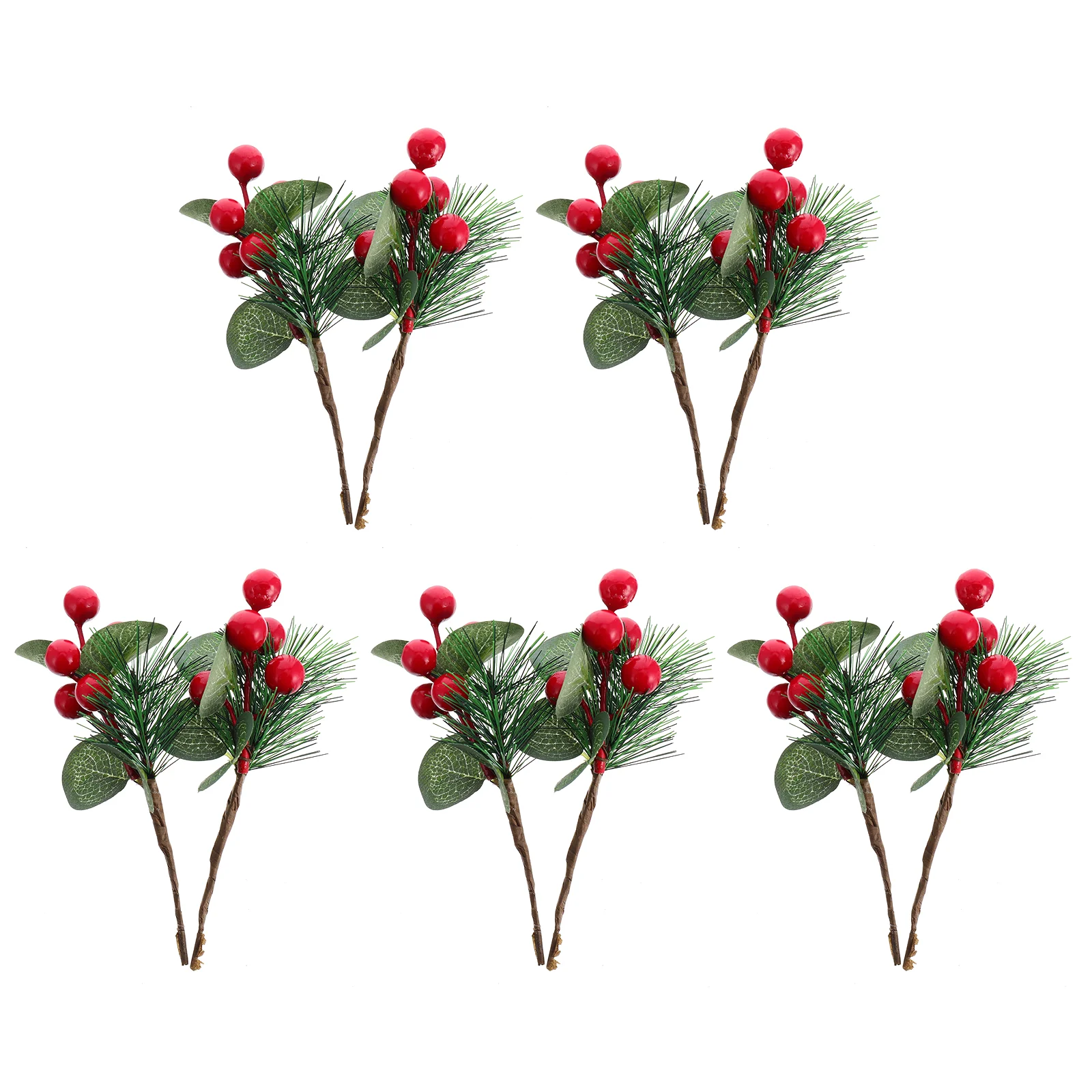 

Berry Artificial Picks Christmas Holly Stems Pine Red Bouquets Faux Tree Party Simulated Supplies Stem Branches