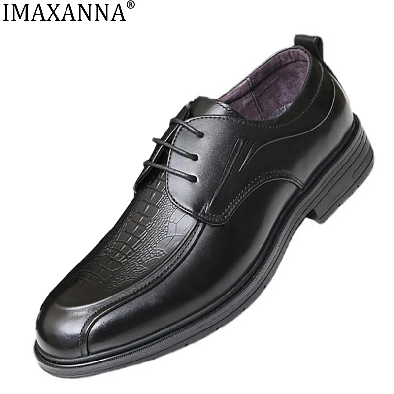 

Туфли IMAXANNA мужские классические, натуральная кожа, на шнуровке, роскошные повседневные, итальянская деловая офисная обувь, большие размеры