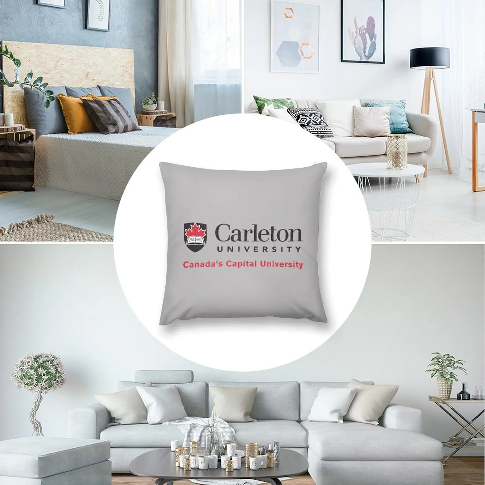 Декоративная подушка Carleton College Logo2 Мраморная наволочка аниме клетчатая для