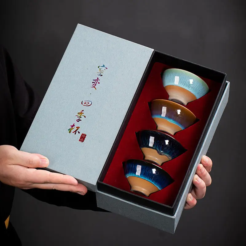 

Kiln Change Four Seasons Cup Master Cup Tea Cup Kung Fu Tea Set Household Ceramic Cup Tea Bowl
