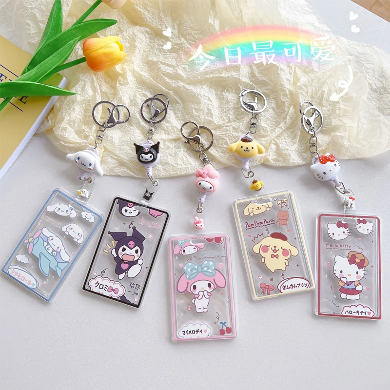 

Sanrioed Anime Cinnamoroll Kuromi Melody Photocard Holder Credit Id Bank Card Photo Display Holder Bus Card Protective Case Gift