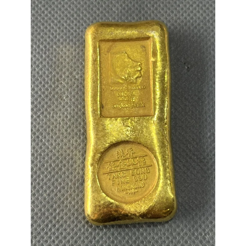 

china Hong Kong standard exchange round golden bar gold bullion ingot Family decoration metal craft