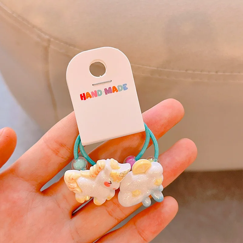 Эластичные ленты для волос девочек с милым животным узором повседневные модные