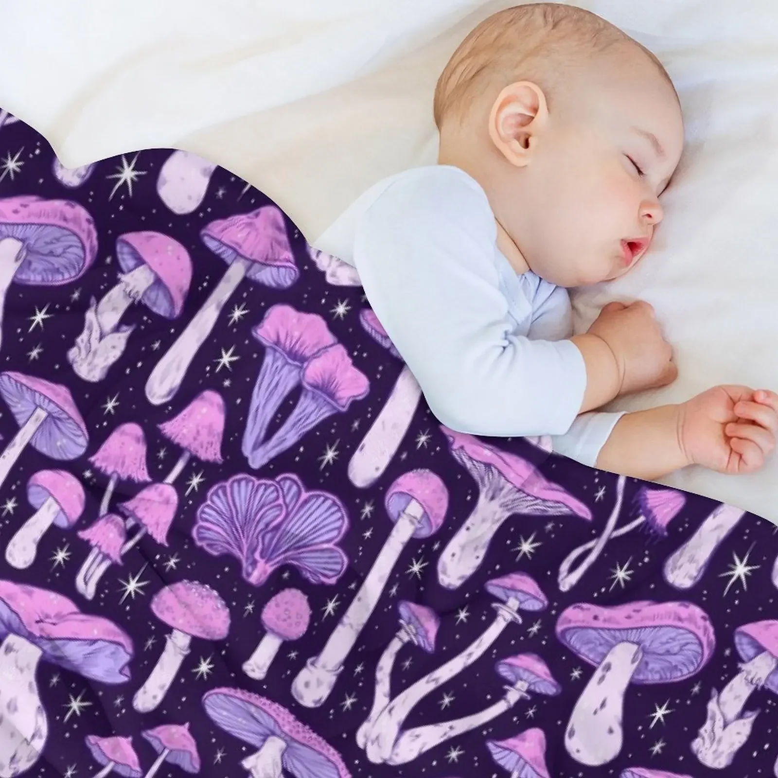 Королевские грибы темно-фиолетовое одеяло роскошные утолщенные клетчатые