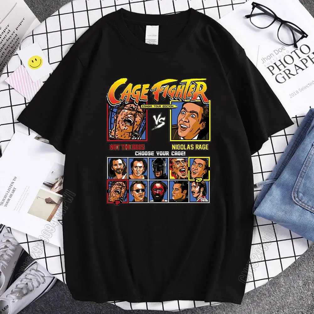 

Cage Fighter T Shirt Not The Bees Vs Nicolas Rage Choose Your Cage T Shirt Eu Size 100% Cotton Soft Cool Tee Shirt Tops