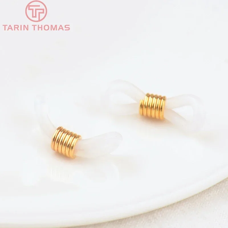 (3283) 20 шт. 5x20 мм 24-каратного позолоченного железа с резиновой пряжкой для очков