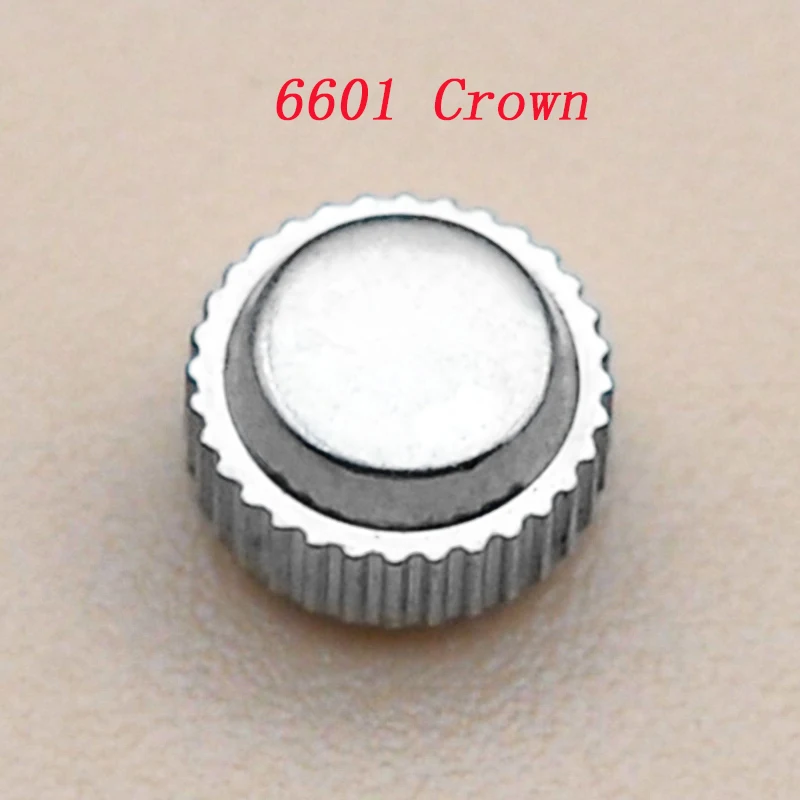 1/2 pcs 6601 Watch Crown Fit For Citizen 6601 Watch Case Silver Crown Replace Spare Parts