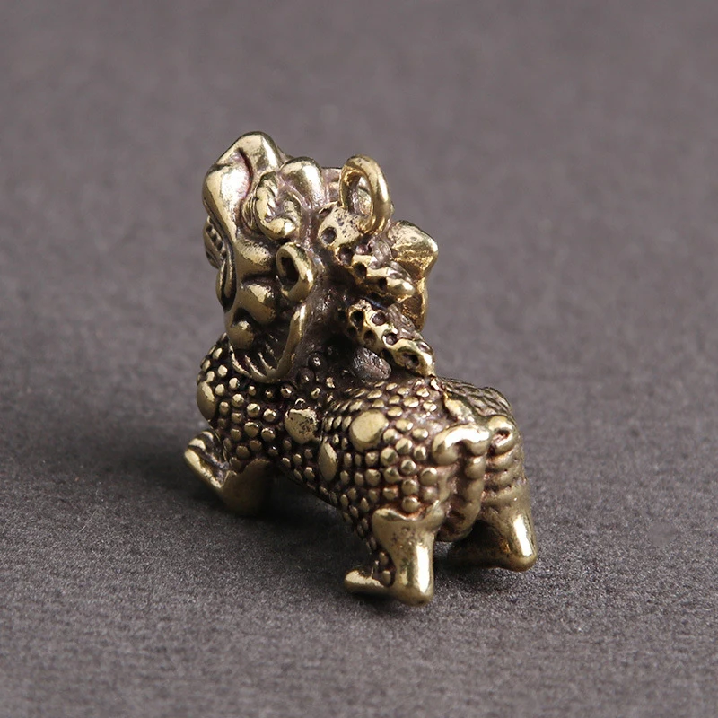 Китайская благоприятная статуя зверя бронзовая фигурка украшения античная медь