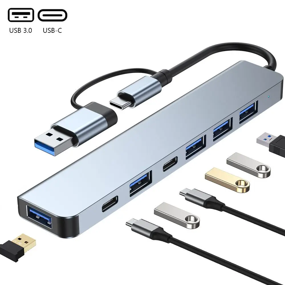 

Расширитель для ноутбука из алюминиевого сплава док-станция для планшетов USB 3.0 Type-C Разветвитель USB C концентратор PD зарядка