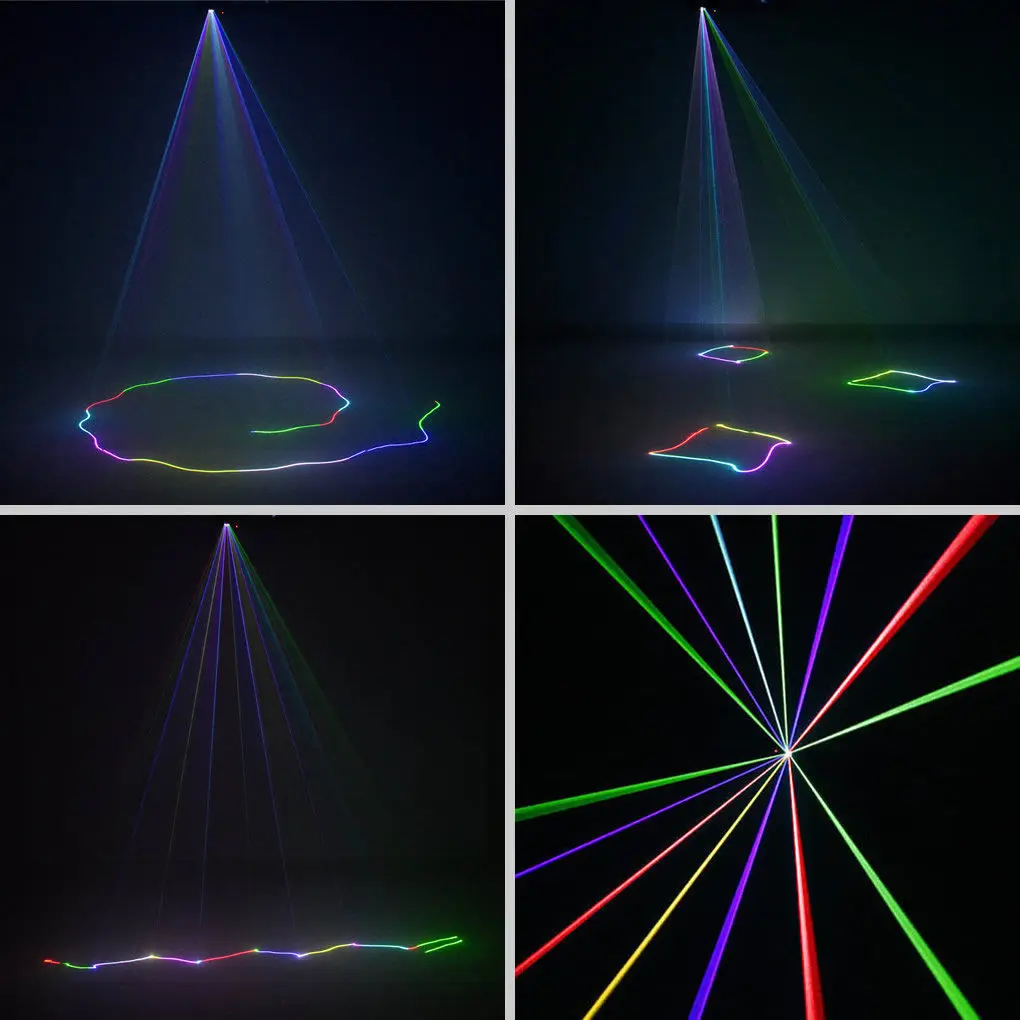 AUCD Remote Beam Scan Stage Lighting 3D Effect 400mW RGB Colorful Laser Projector Lights 8CH DMX Disco DJ Party Show Light 3D-F on. AUCD Remote Beam Scan Stage Lighting 3D Effect 400mW RGB Colorful Laser Projector Lights 8CH DMX Disco DJ Party Show Light 