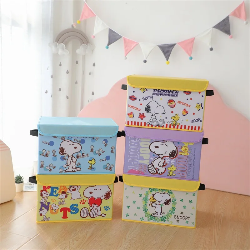 

Kawaii Peanut Comics Anime series Cute Fashion Snoopy Cartoon Pattern Portable Foldable fabric dustproof Sorting Storage box