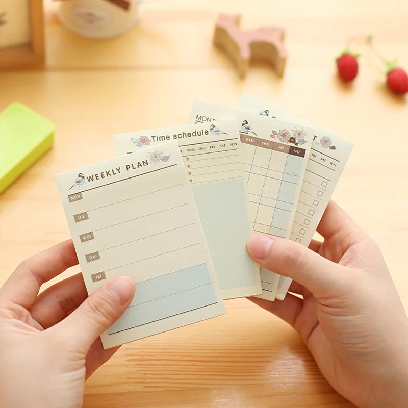 15 Pcs Memo Pads Creative Desktop Program This Note Today This Week The Schedule of The Learning Planer School Supplies