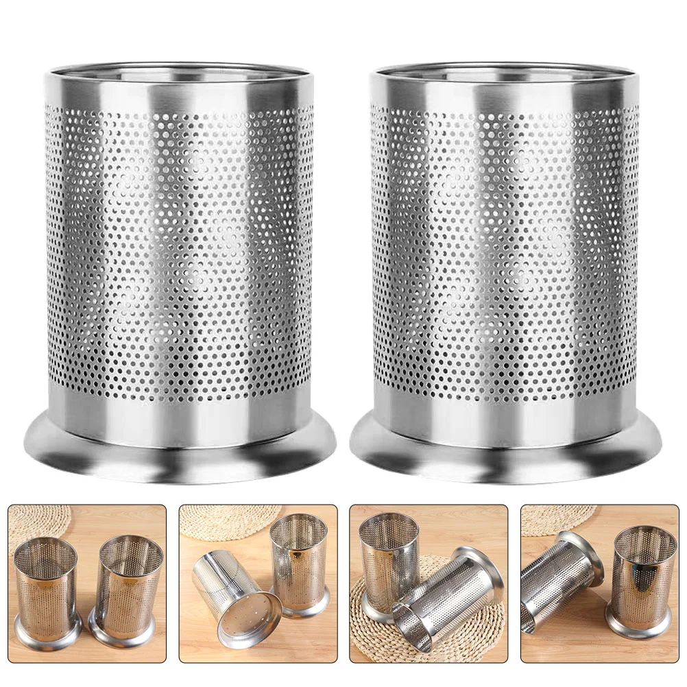 

2 Pcs Multitools Kitchen Utensil Caddy Metal Storage Baskets Chopstick Cages Metal Holder Cutlery Holder Spoon Straw Organizer