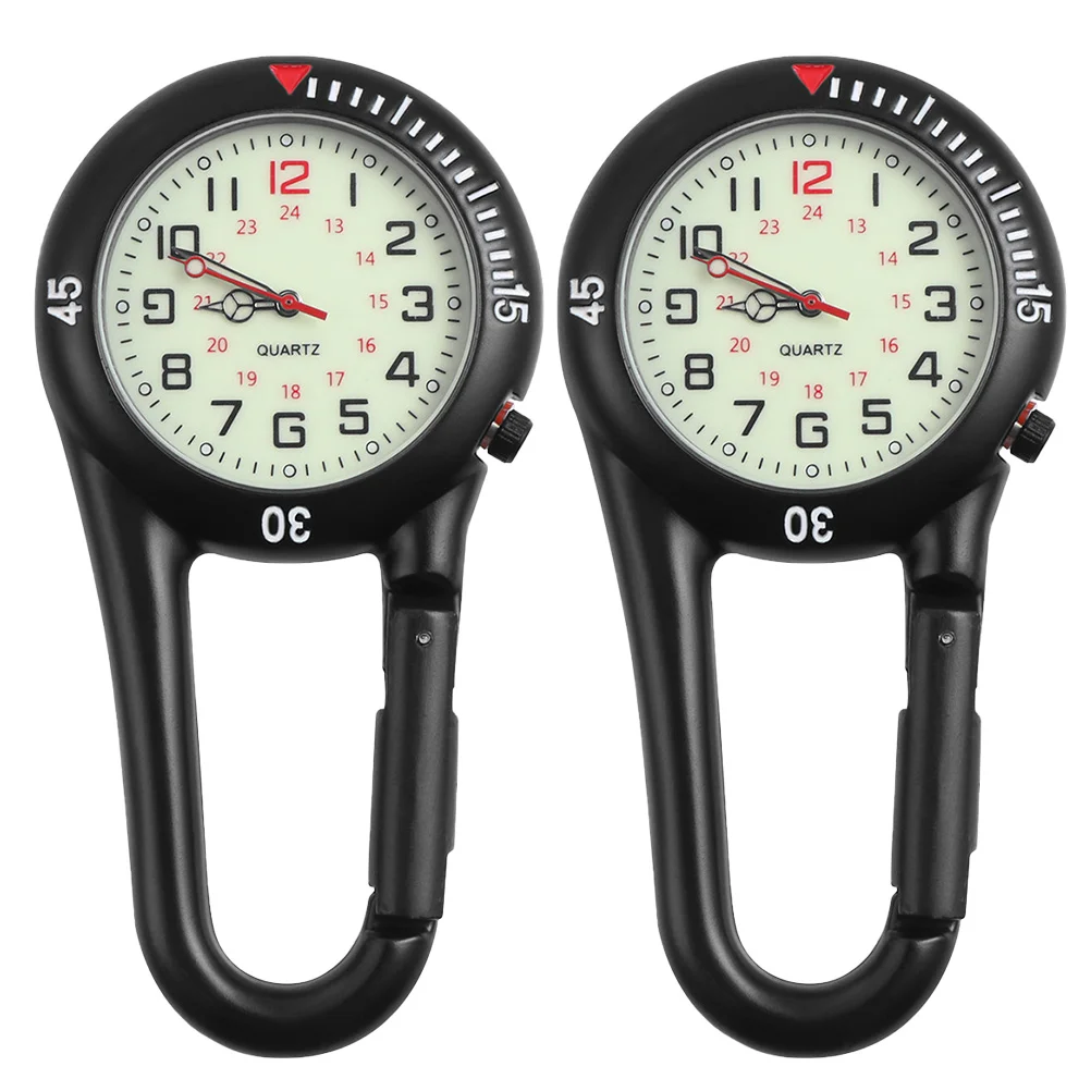 

Watch Clip Fob Pocket Backpack Watches Men Nurses Carabiner Camping Nurse Belt Outdoor Hiking Luminous Glow Dark Portable