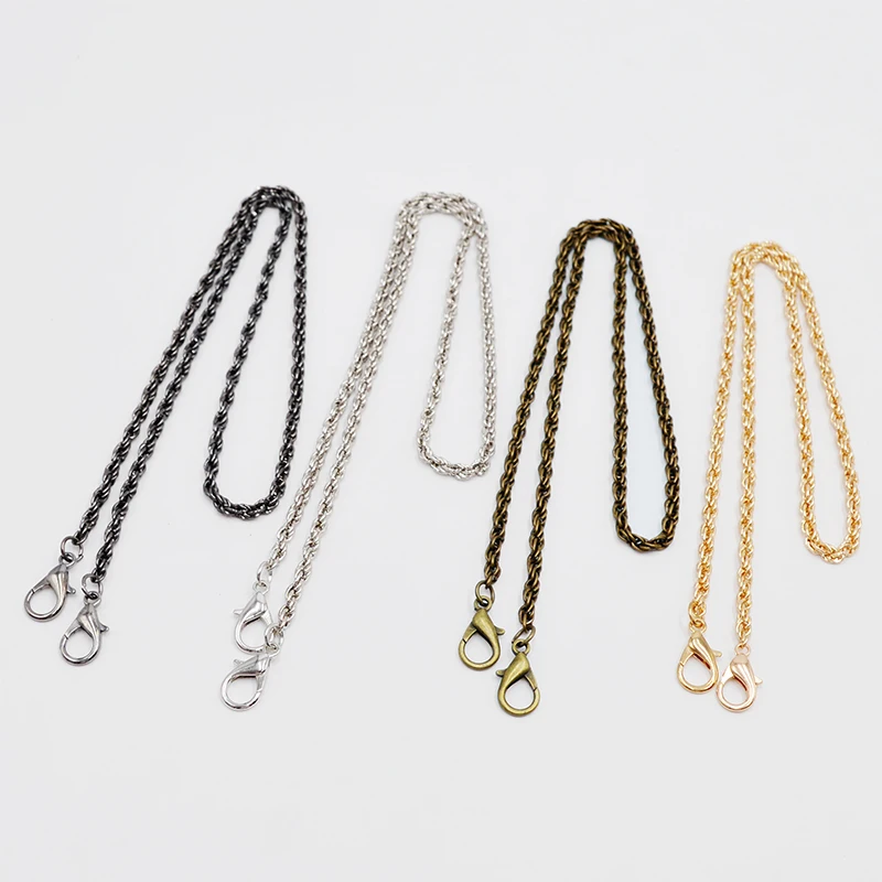 10pcs/lot 120cm Metal Chain Handle with Buckle for Handbag Purse DIY Handles Clasps Shoulder Straps Bag Parts Accessories