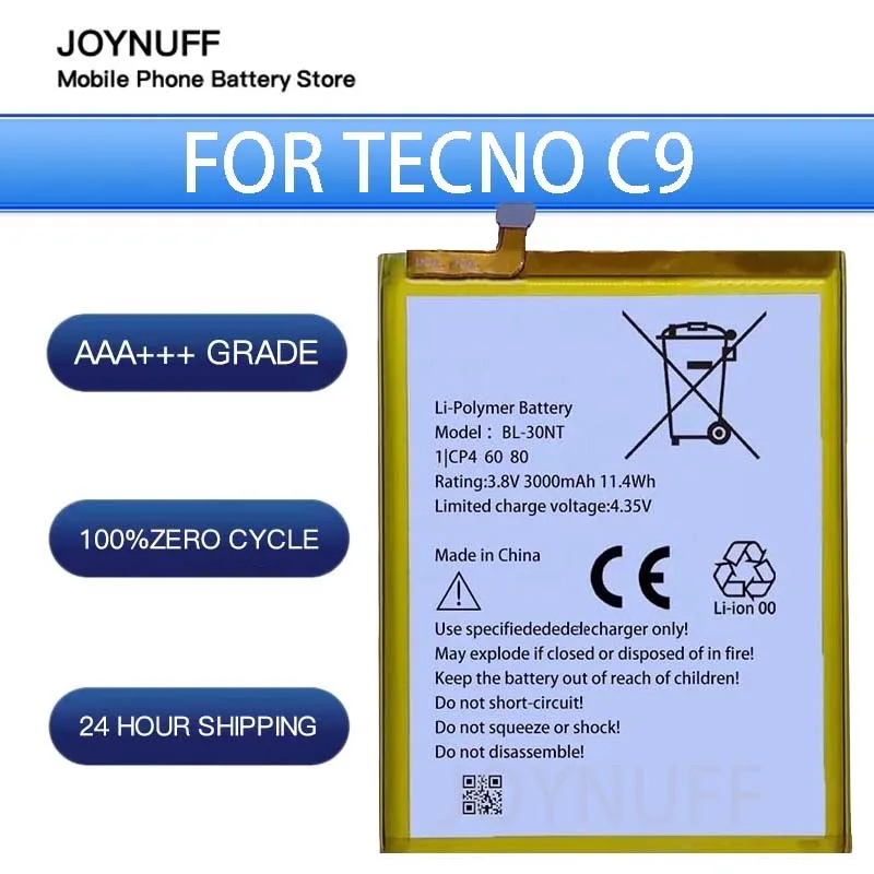 

New Battery High Quality 0 Cycles Compatible BL-30NT For Tecno C9 Replacement Lithium Sufficient Batteries moblie smartphone+kit