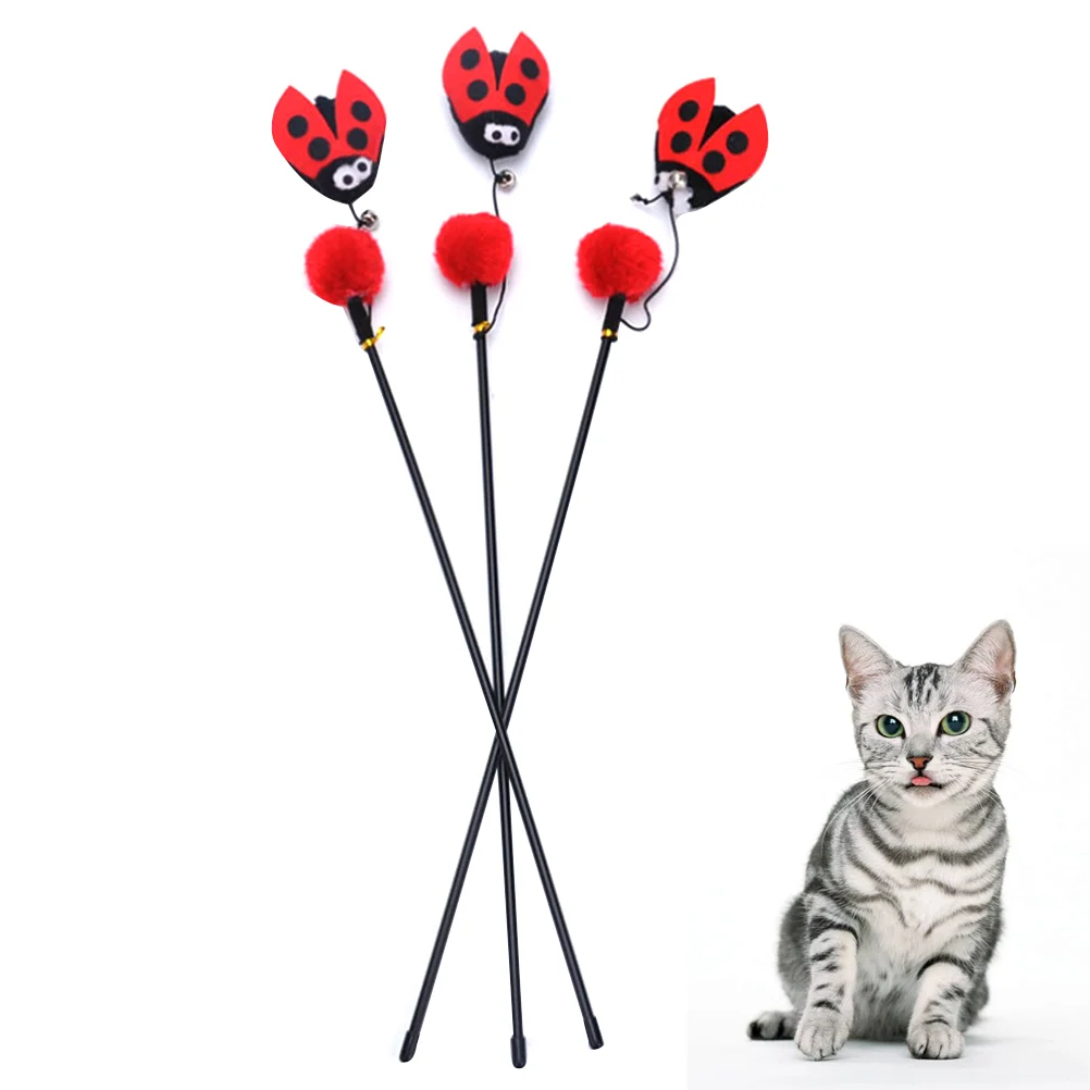 3-шт игрушка кошка интерактивные игрушки Coccinella Septempunctata кошки тизер