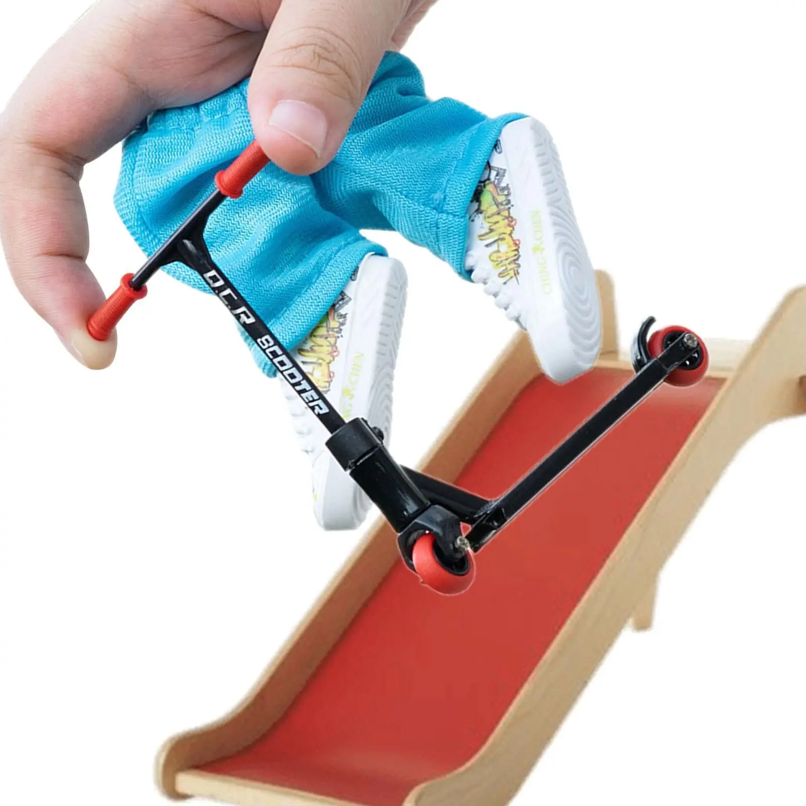 

Scooter Finger Toy Skateboards Mini Finger Toys Set For Kids Adults Metal Alloy Finger Scooter With Finger Pants Finger Shoes