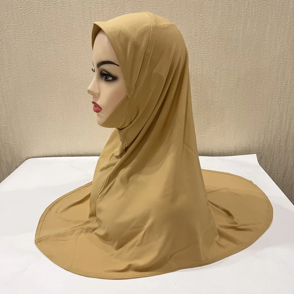 Instant Hijab For Kids Chin Triangular Face-Lifting Headscarf Veil  Muslim Fashion Islam Cap Scarf More Then 10years Old