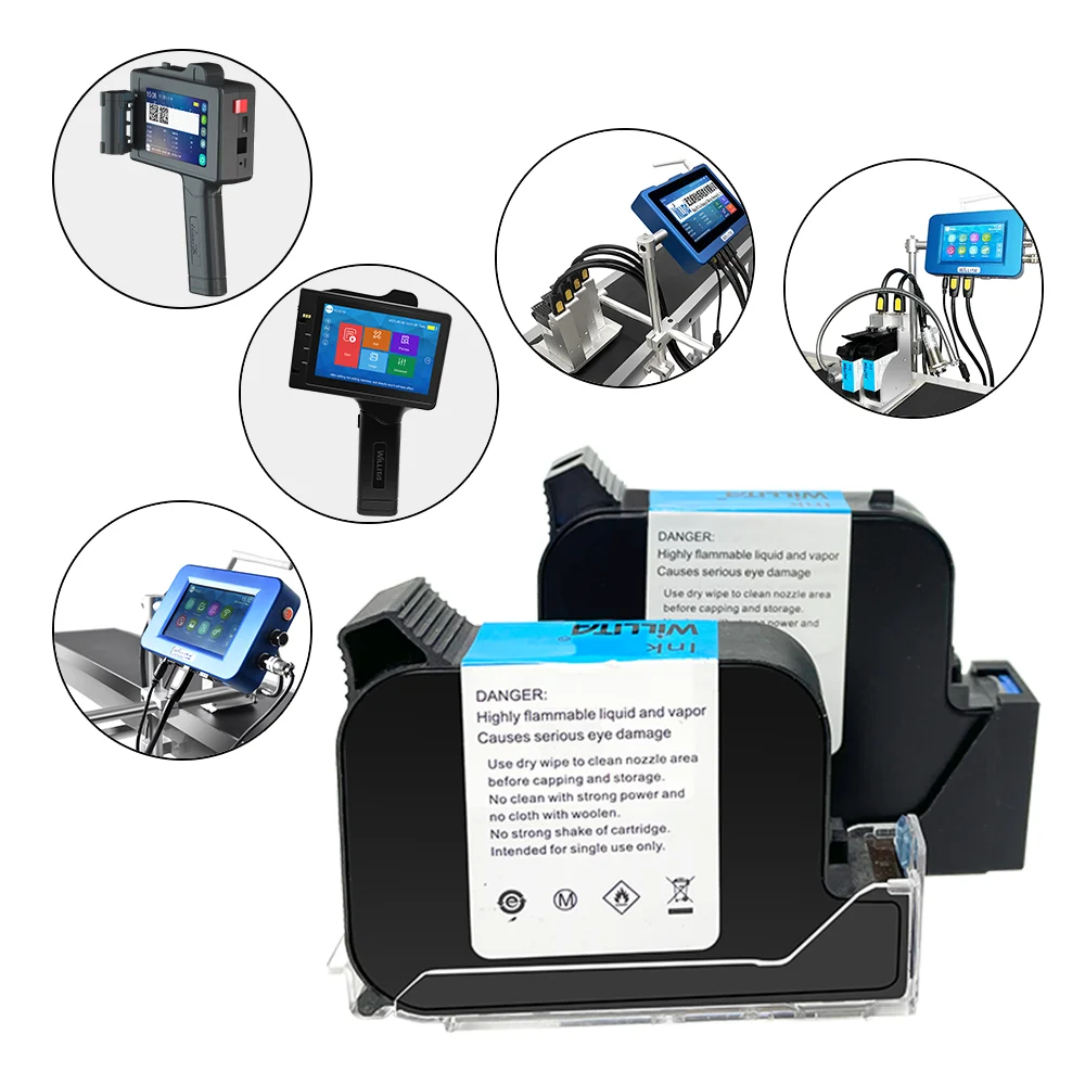 

1pcs 2588 600DPI 12.7mm Handheld Online Thermal Inkjet Printer Fast Dry Eco Solvent Ink Cartridge #R40