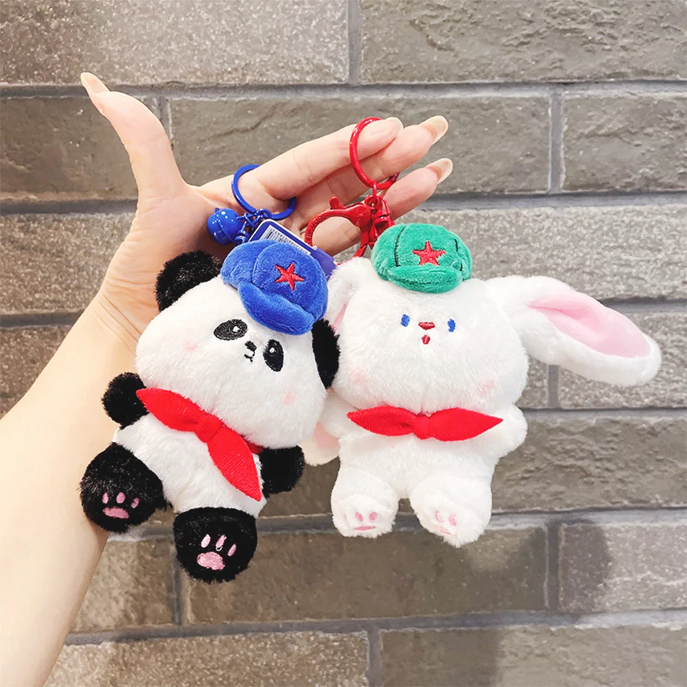 

Cute Panda Rabbit Plush Keychain Cartoon Plush Dolls Toys Keychain Backpack Pendant Ornaments Accessories Kids Gifts