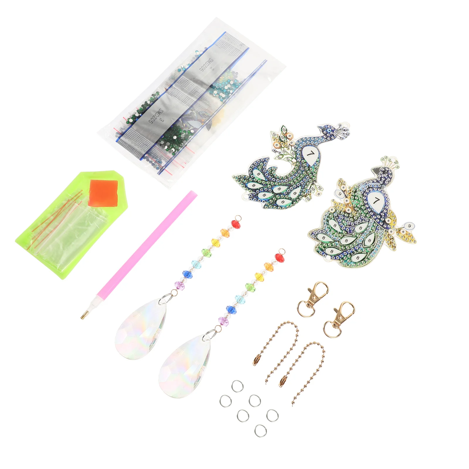 

Diy Kit Rhinestone Pendant 5Dembroidery Keychain Full Drill Kitskeychains Suncatcher Window Chimes Stick Ornaments Hanging