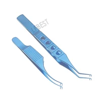 115mm75mm flat handle polack corneal suturing forceps angledcurved shafts ophthalmic tweezer veterinary ophthalmic instrument